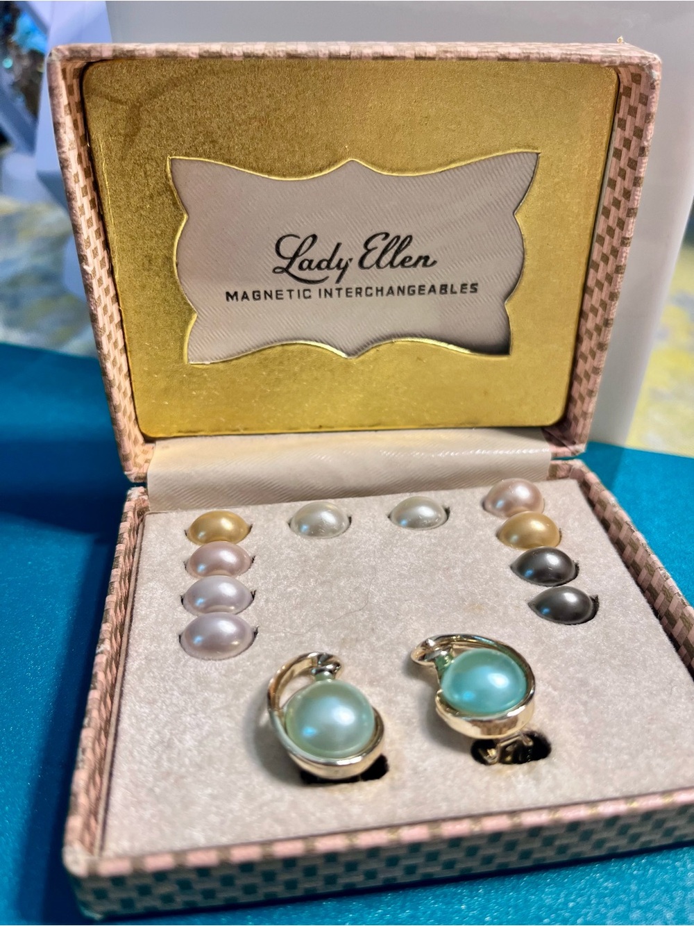 1950/60’s Lady Ellen Magnetic Interchangeable Pearl Clip-On Earrings